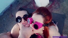 Redhead Pink Latex Cream Gif - Janice Yawning Gif