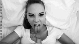 Sasha Foxx Unloads Your Balls In Her Face... - Step Sister Handjob Gif